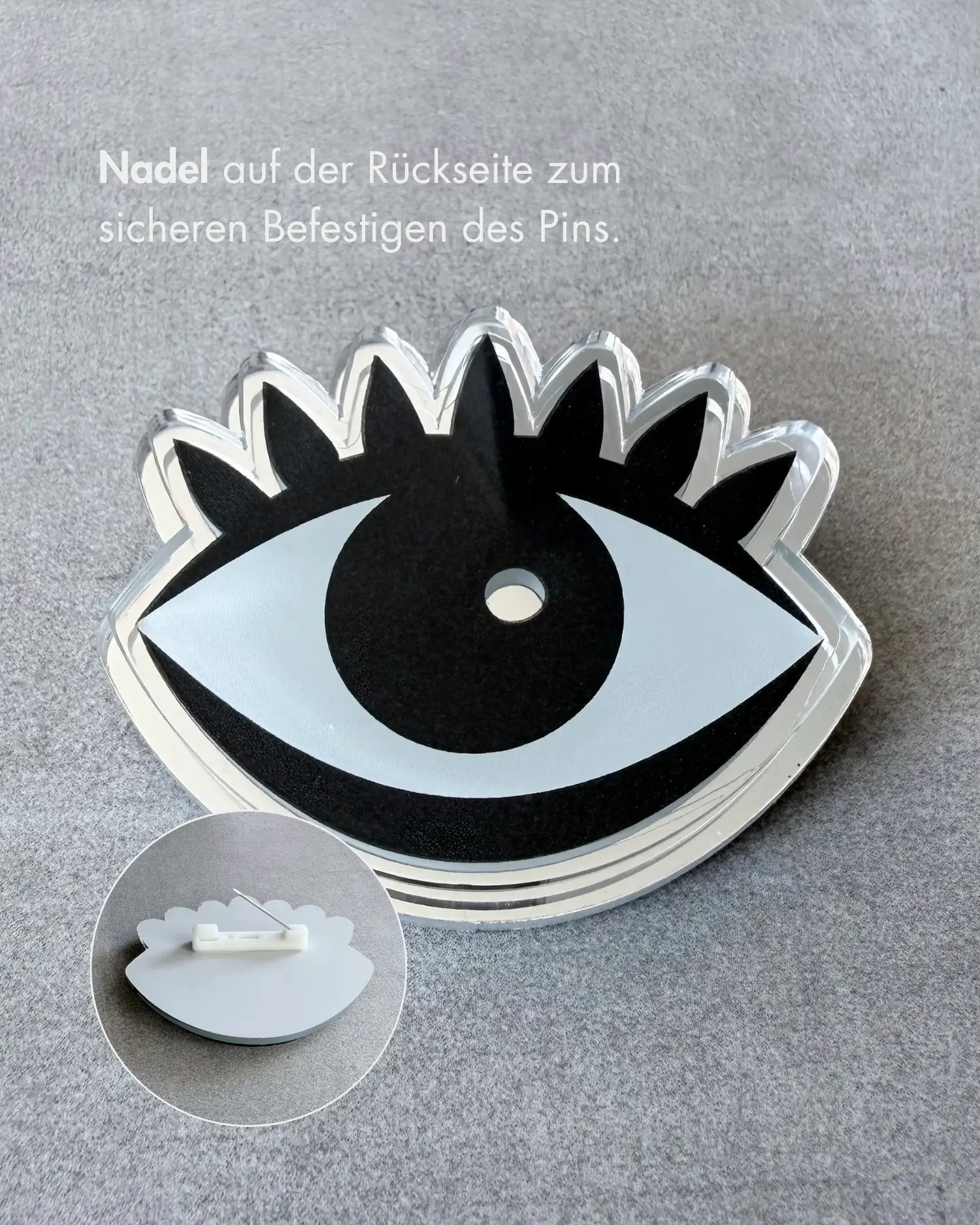 MIRROR BAG PIN LARGE – LUMINOUS EYE