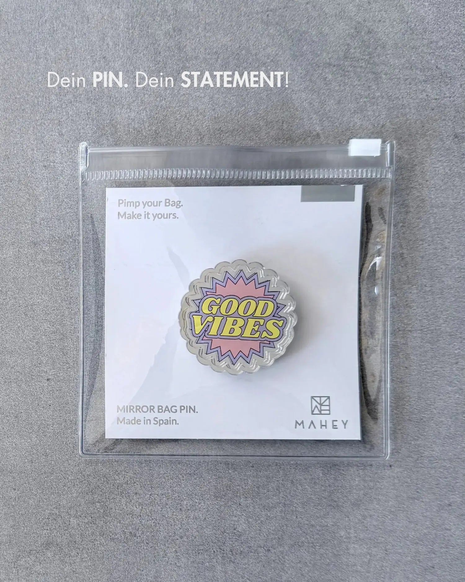 MIRROR BAG PIN – GOOD VIBES