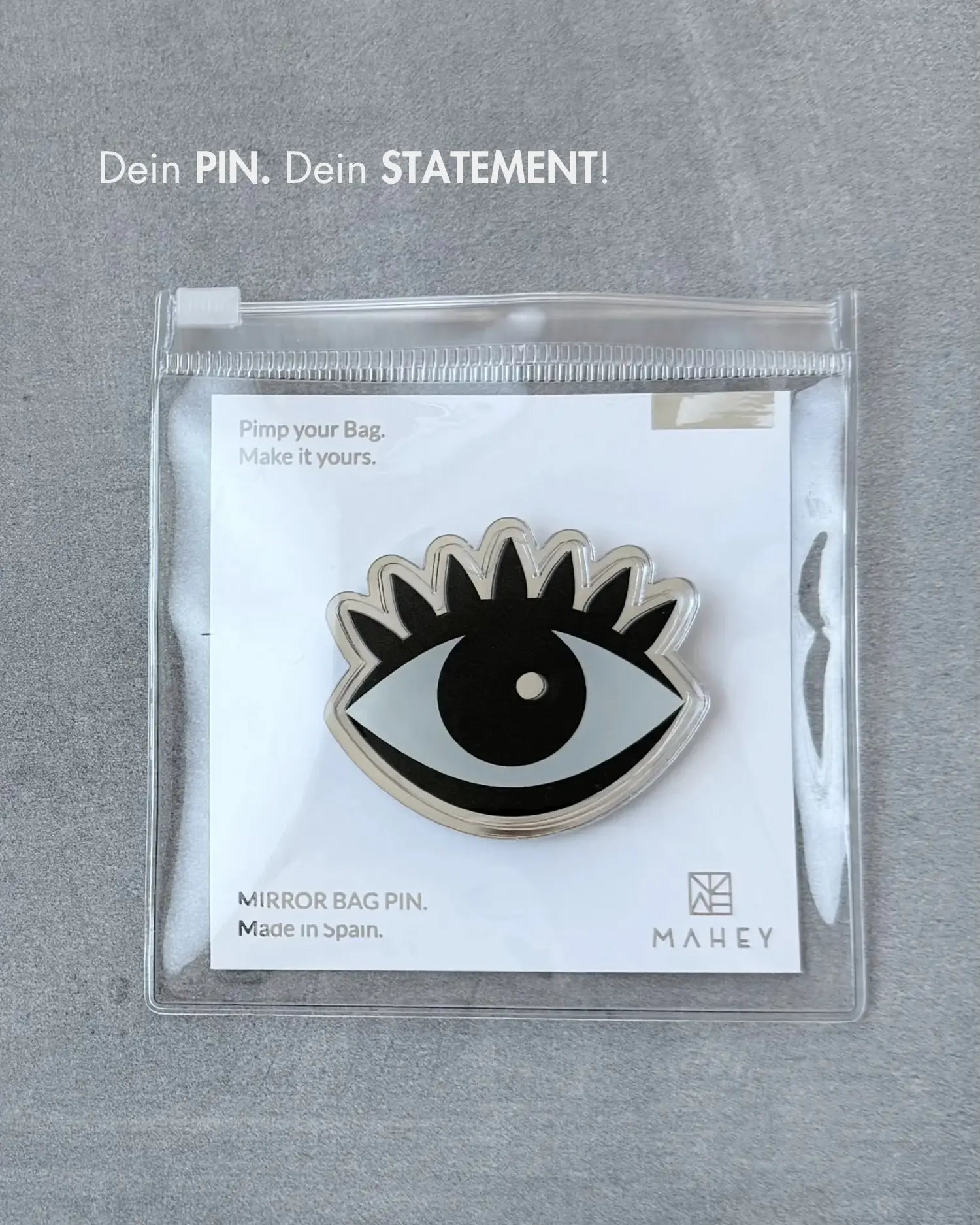 MIRROR BAG PIN LARGE – LUMINOUS EYE
